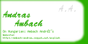 andras ambach business card